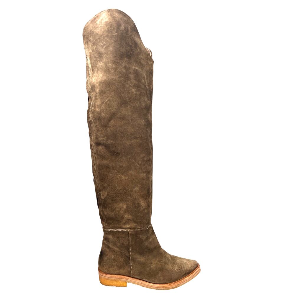 Free People Women’s Banks Olive Suede OTK Boot Size 38 US 7.5
